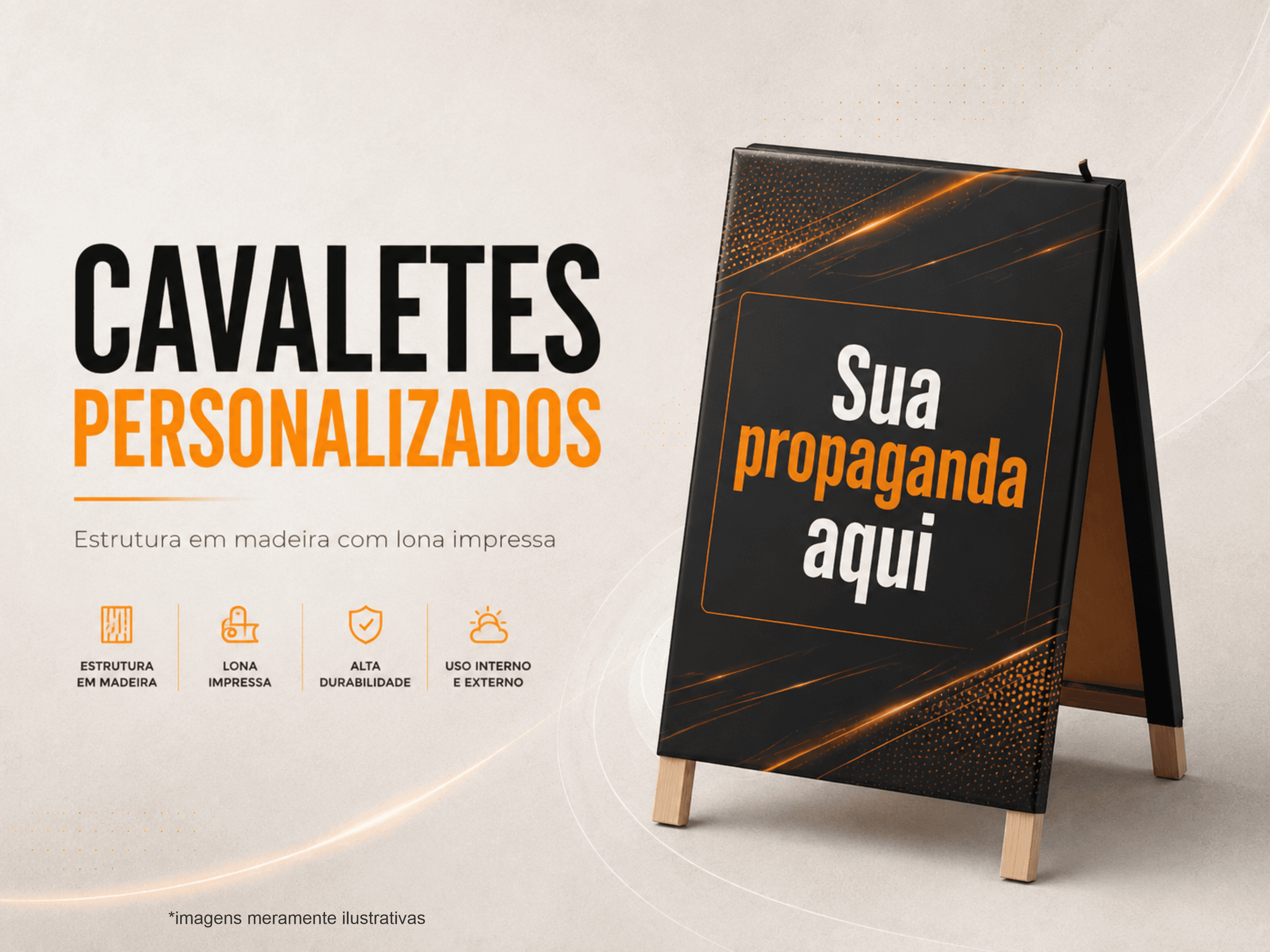 Cavalete de Madeira com Lona